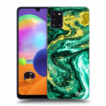 Picasee silikonový černý obal pro Samsung Galaxy A31 A315F - Green Gold