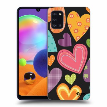 Picasee silikonový černý obal pro Samsung Galaxy A31 A315F - Colored heart
