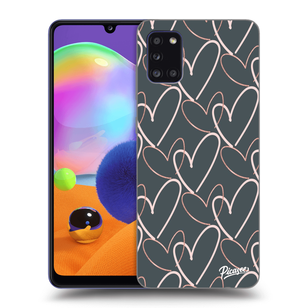 Picasee silikonový černý obal pro Samsung Galaxy A31 A315F - Lots of love