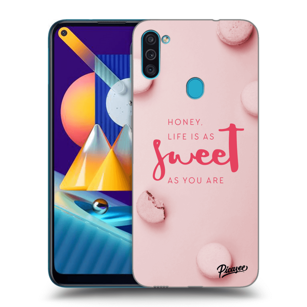 Picasee silikonový černý obal pro Samsung Galaxy M11 - Life is as sweet as you are