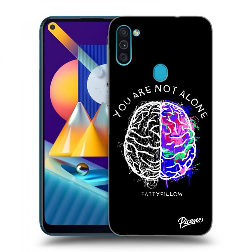 Picasee silikonový černý obal pro Samsung Galaxy M11 - Brain - White