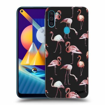 Picasee silikonový černý obal pro Samsung Galaxy M11 - Flamingos