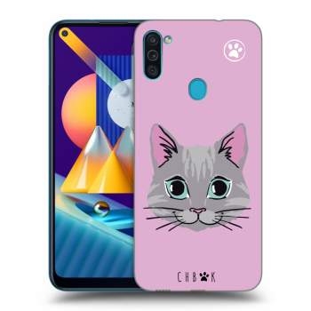 Picasee silikonový průhledný obal pro Samsung Galaxy M11 - Chybí mi kočky - Růžová