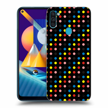 Picasee silikonový černý obal pro Samsung Galaxy M11 - Colorful dots