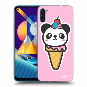 Picasee silikonový černý obal pro Samsung Galaxy M11 - Ice Cream Panda