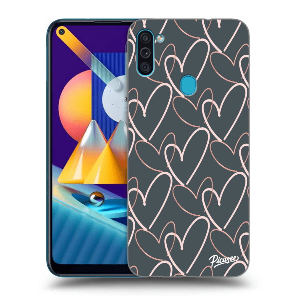 Picasee silikonový průhledný obal pro Samsung Galaxy M11 - Lots of love