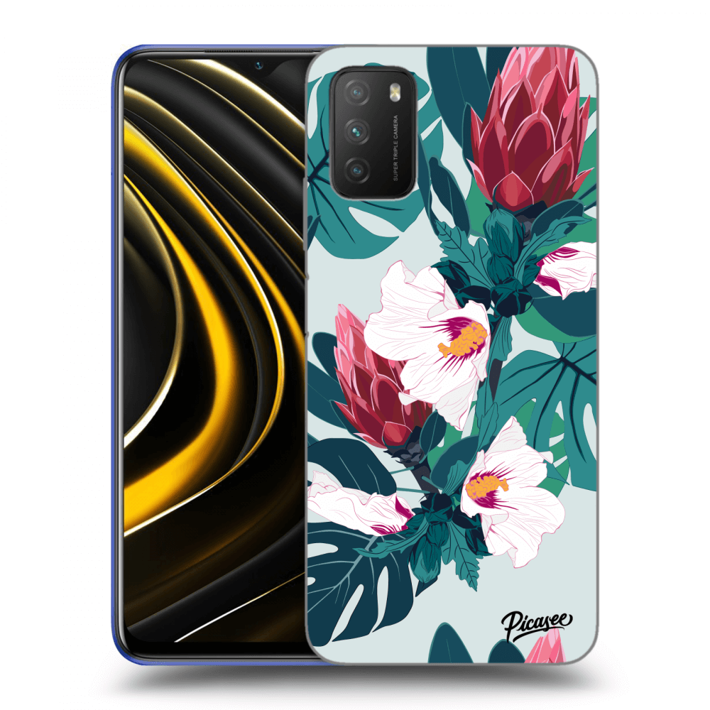 Picasee silikonový černý obal pro Xiaomi Poco M3 - Rhododendron