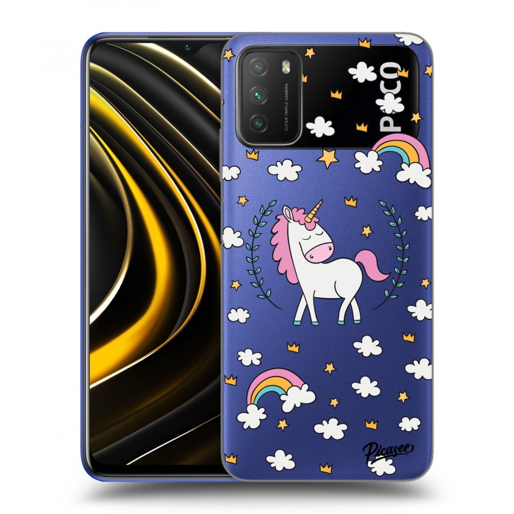 Picasee silikonový průhledný obal pro Xiaomi Poco M3 - Unicorn star heaven