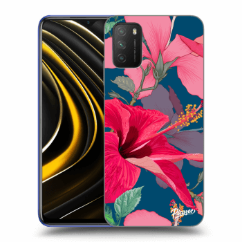 Picasee silikonový černý obal pro Xiaomi Poco M3 - Hibiscus