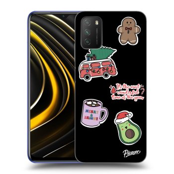 Obal pro Xiaomi Poco M3 - Christmas Stickers