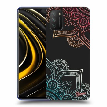 Picasee silikonový černý obal pro Xiaomi Poco M3 - Flowers pattern