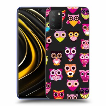 Picasee silikonový černý obal pro Xiaomi Poco M3 - Owls