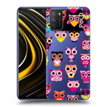 Picasee silikonový průhledný obal pro Xiaomi Poco M3 - Owls