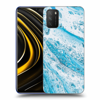 Picasee silikonový černý obal pro Xiaomi Poco M3 - Blue liquid