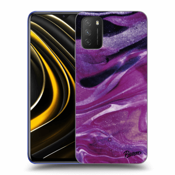 Picasee silikonový černý obal pro Xiaomi Poco M3 - Purple glitter