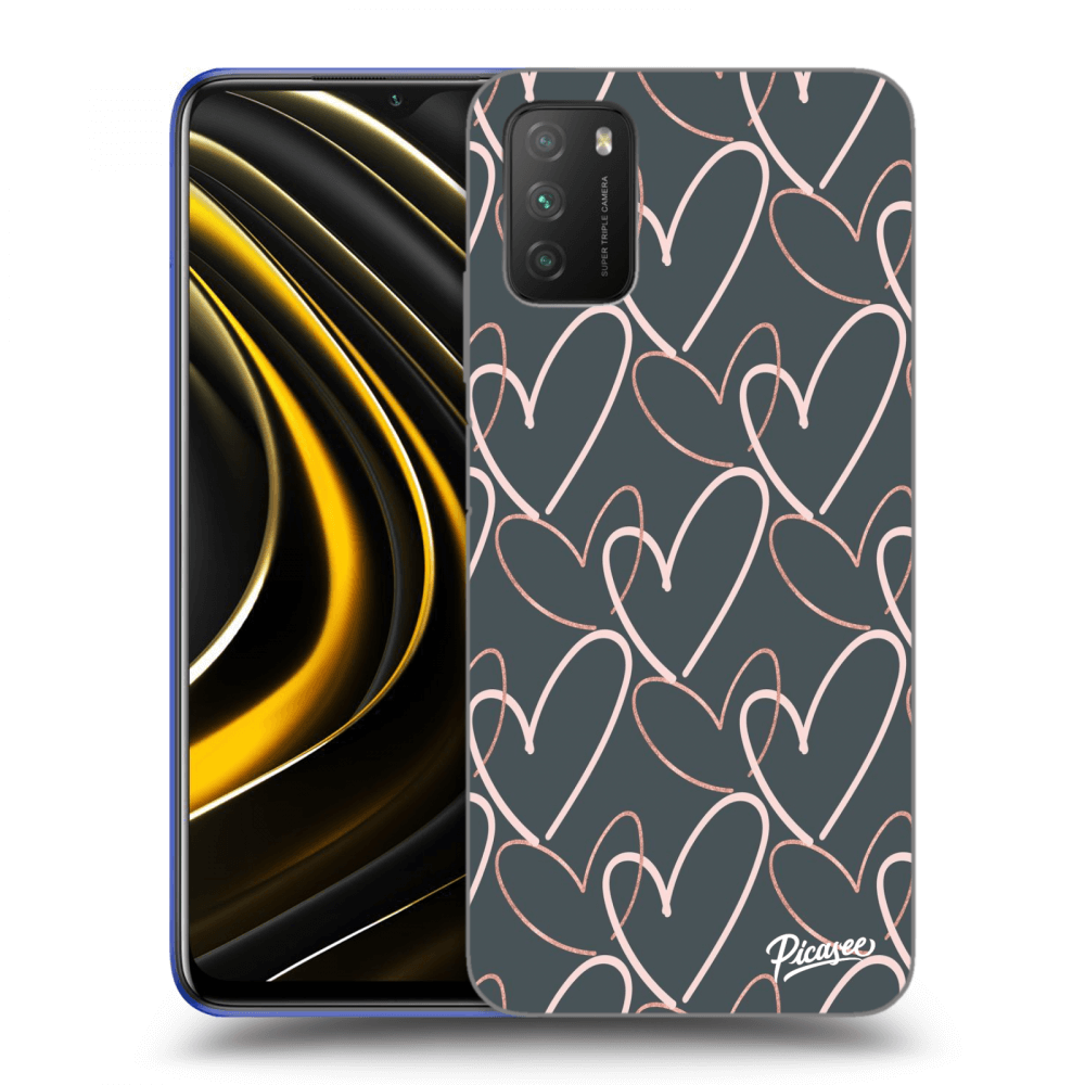 Picasee silikonový černý obal pro Xiaomi Poco M3 - Lots of love
