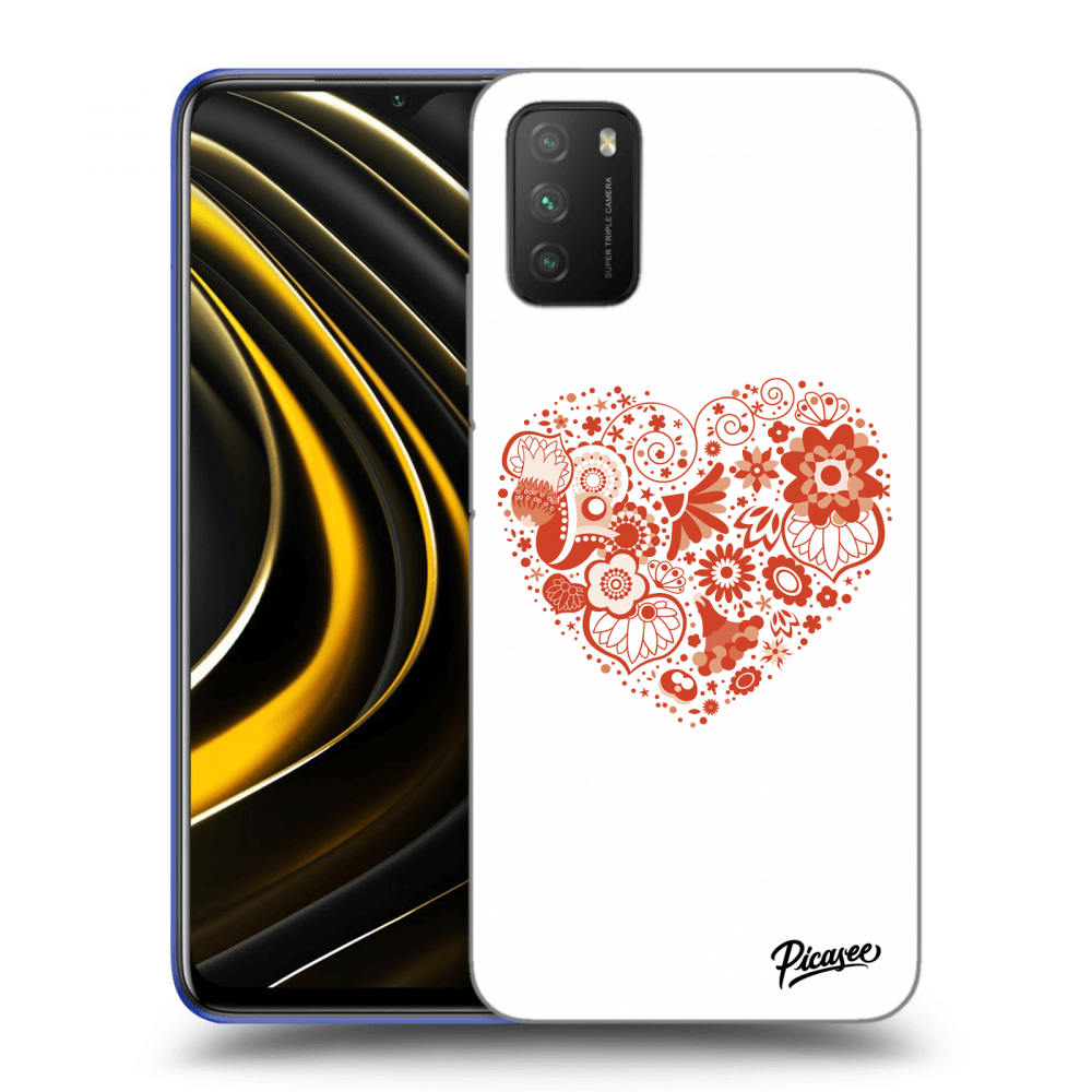 Picasee silikonový černý obal pro Xiaomi Poco M3 - Big heart