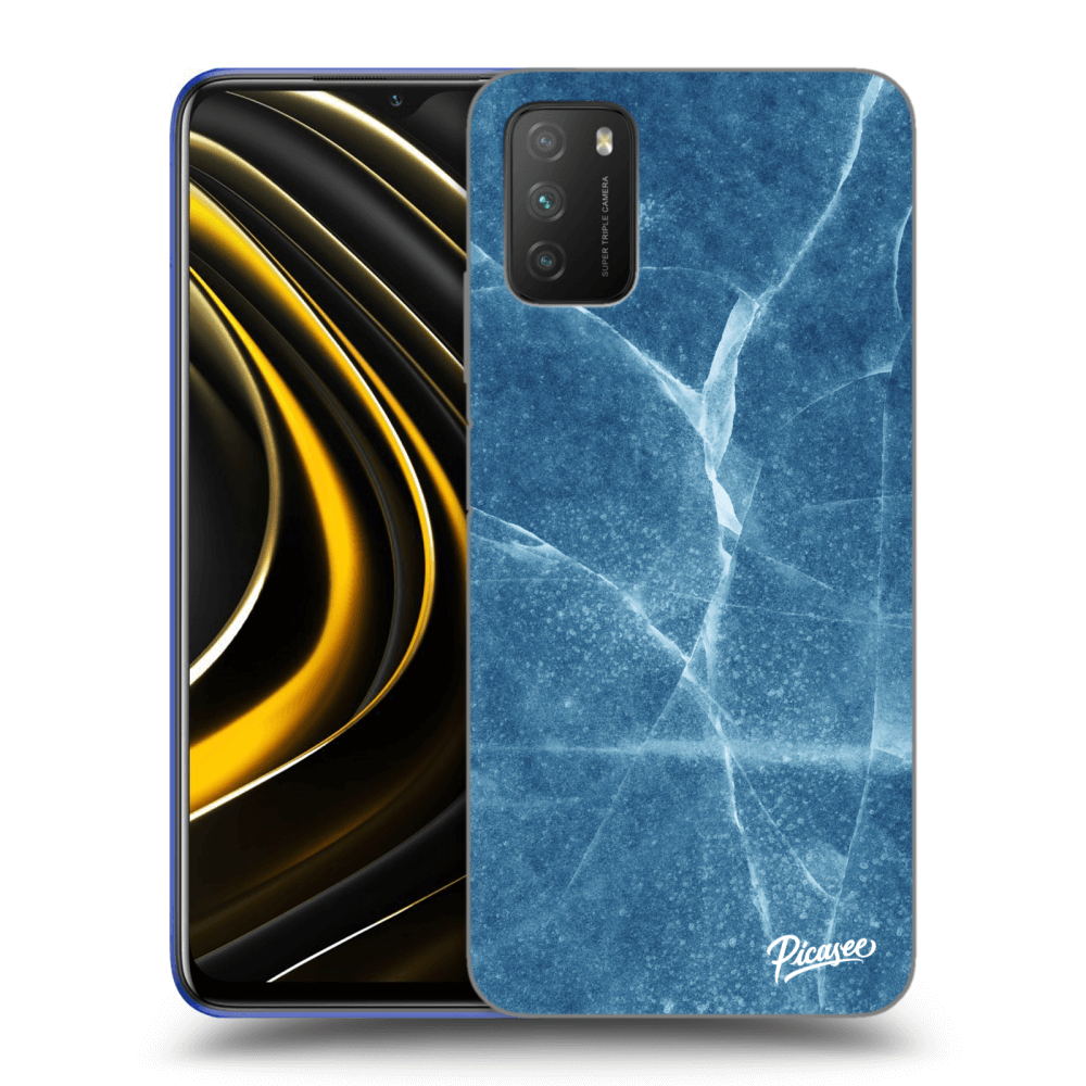 Picasee silikonový černý obal pro Xiaomi Poco M3 - Blue marble