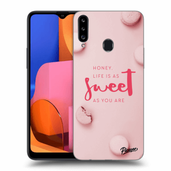 Picasee silikonový průhledný obal pro Samsung Galaxy A20s - Life is as sweet as you are