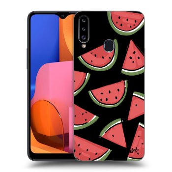 Picasee silikonový černý obal pro Samsung Galaxy A20s - Melone