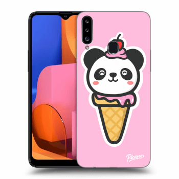 Picasee silikonový černý obal pro Samsung Galaxy A20s - Ice Cream Panda