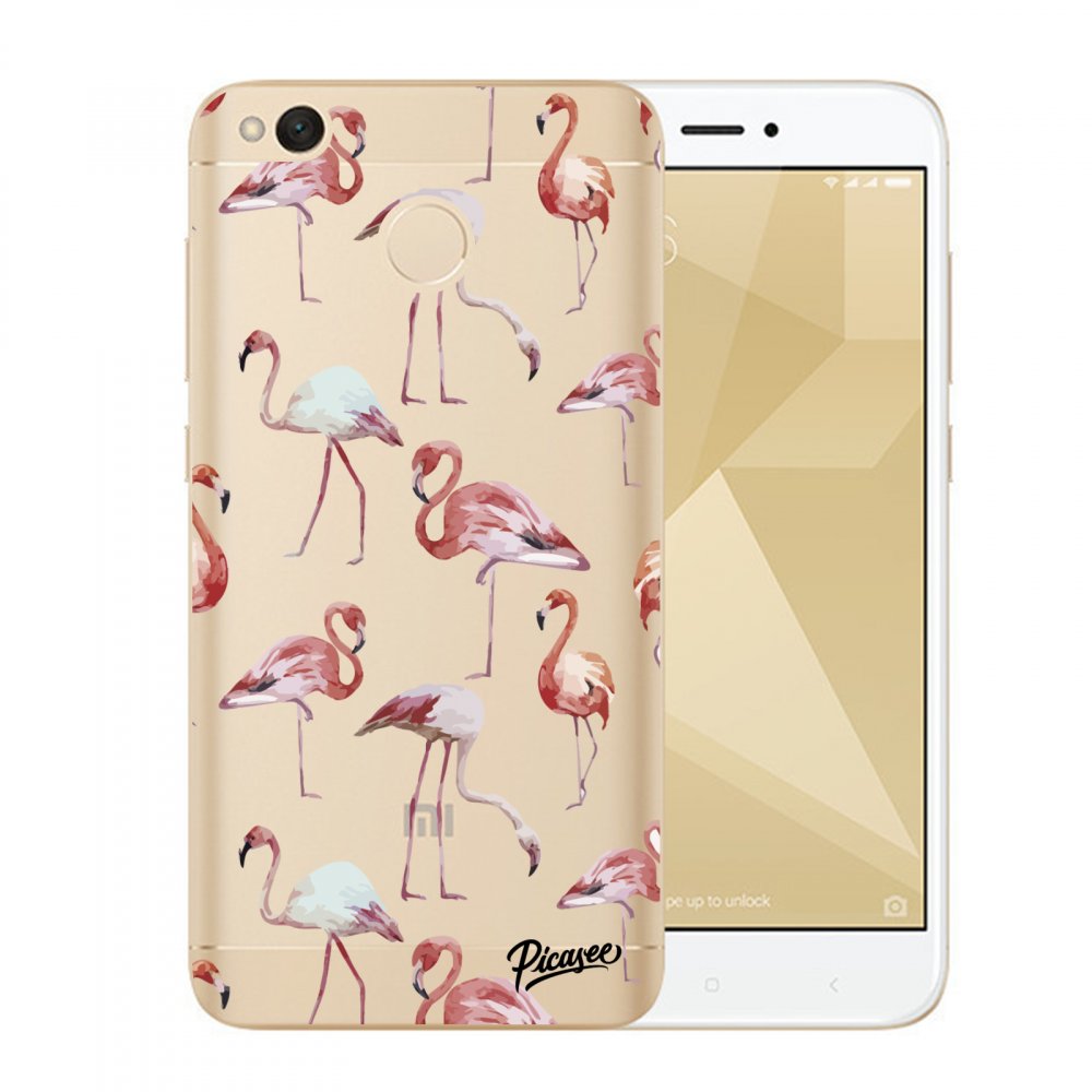 Picasee plastový průhledný obal pro Xiaomi Redmi 4X Global - Flamingos