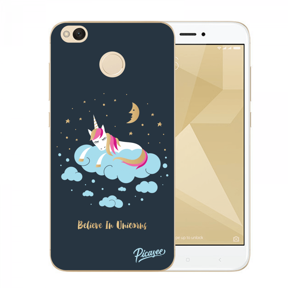 Picasee silikonový průhledný obal pro Xiaomi Redmi 4X Global - Believe In Unicorns