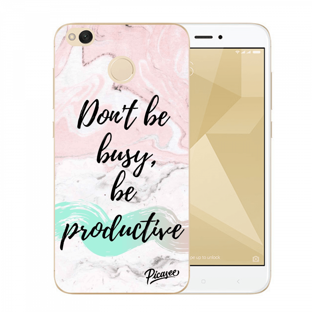 Picasee plastový průhledný obal pro Xiaomi Redmi 4X Global - Don't be busy, be productive