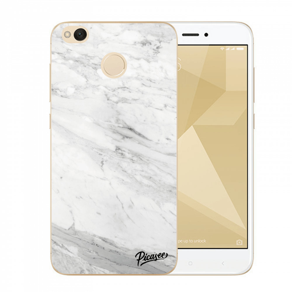 Picasee silikonový průhledný obal pro Xiaomi Redmi 4X Global - White marble