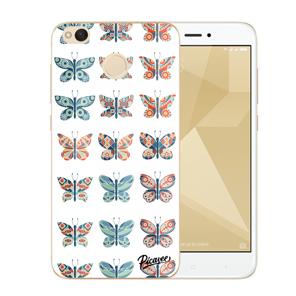 Picasee plastový průhledný obal pro Xiaomi Redmi 4X Global - Butterflies