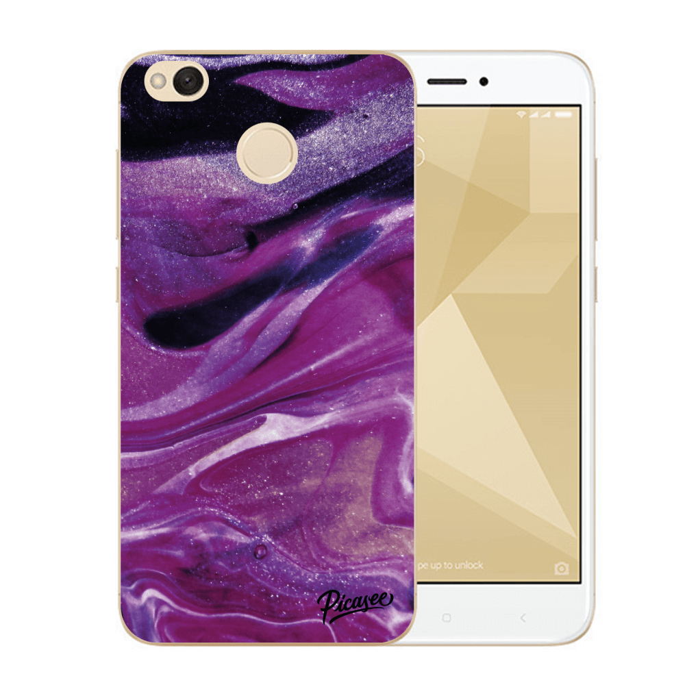 Picasee plastový průhledný obal pro Xiaomi Redmi 4X Global - Purple glitter