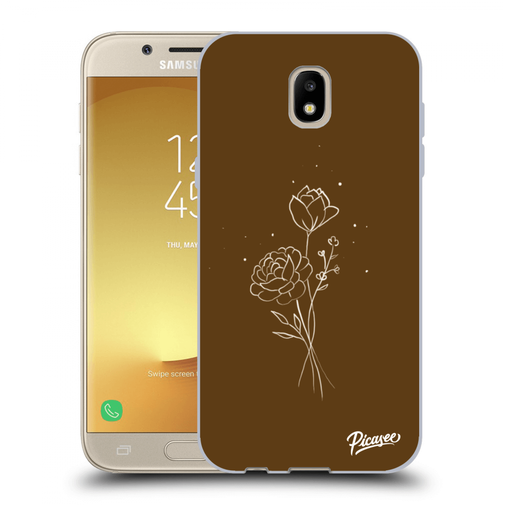 Picasee silikonový černý obal pro Samsung Galaxy J5 2017 J530F - Brown flowers