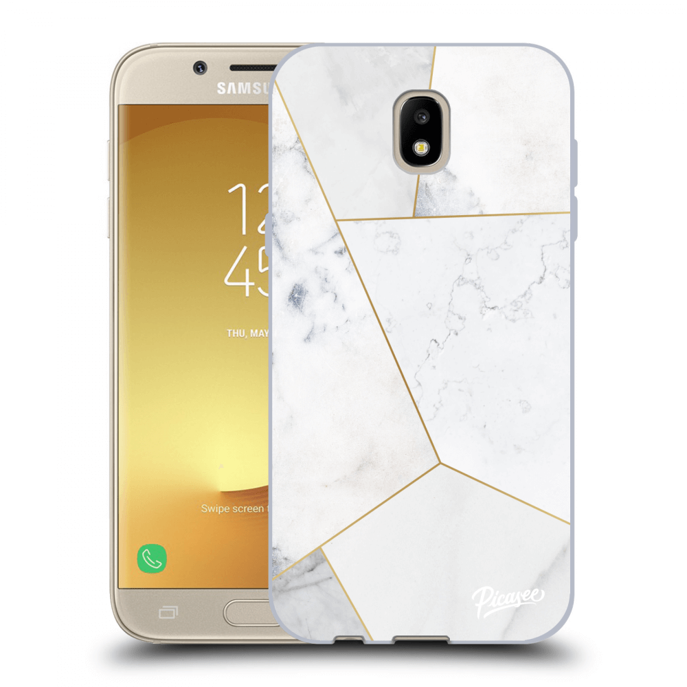 Picasee silikonový průhledný obal pro Samsung Galaxy J5 2017 J530F - White tile