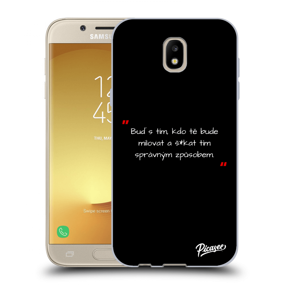 Picasee silikonový černý obal pro Samsung Galaxy J5 2017 J530F - Správná láska Bílá