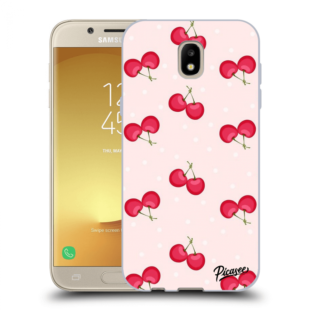 Picasee silikonový průhledný obal pro Samsung Galaxy J5 2017 J530F - Cherries