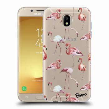 Picasee silikonový průhledný obal pro Samsung Galaxy J5 2017 J530F - Flamingos