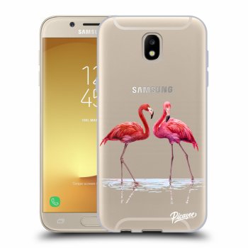 Picasee silikonový průhledný obal pro Samsung Galaxy J5 2017 J530F - Flamingos couple