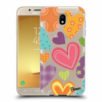 Picasee silikonový průhledný obal pro Samsung Galaxy J5 2017 J530F - Colored heart