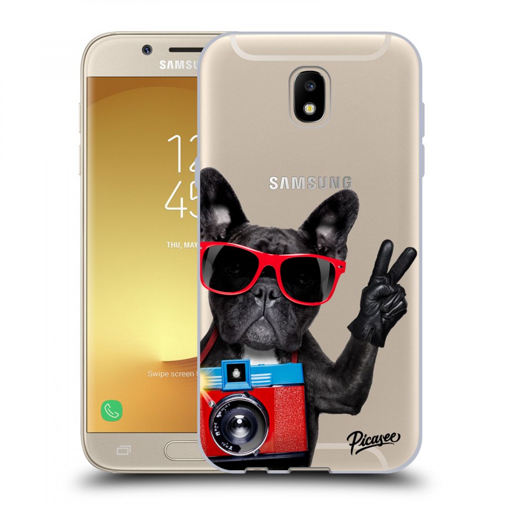 Picasee silikonový průhledný obal pro Samsung Galaxy J5 2017 J530F - French Bulldog