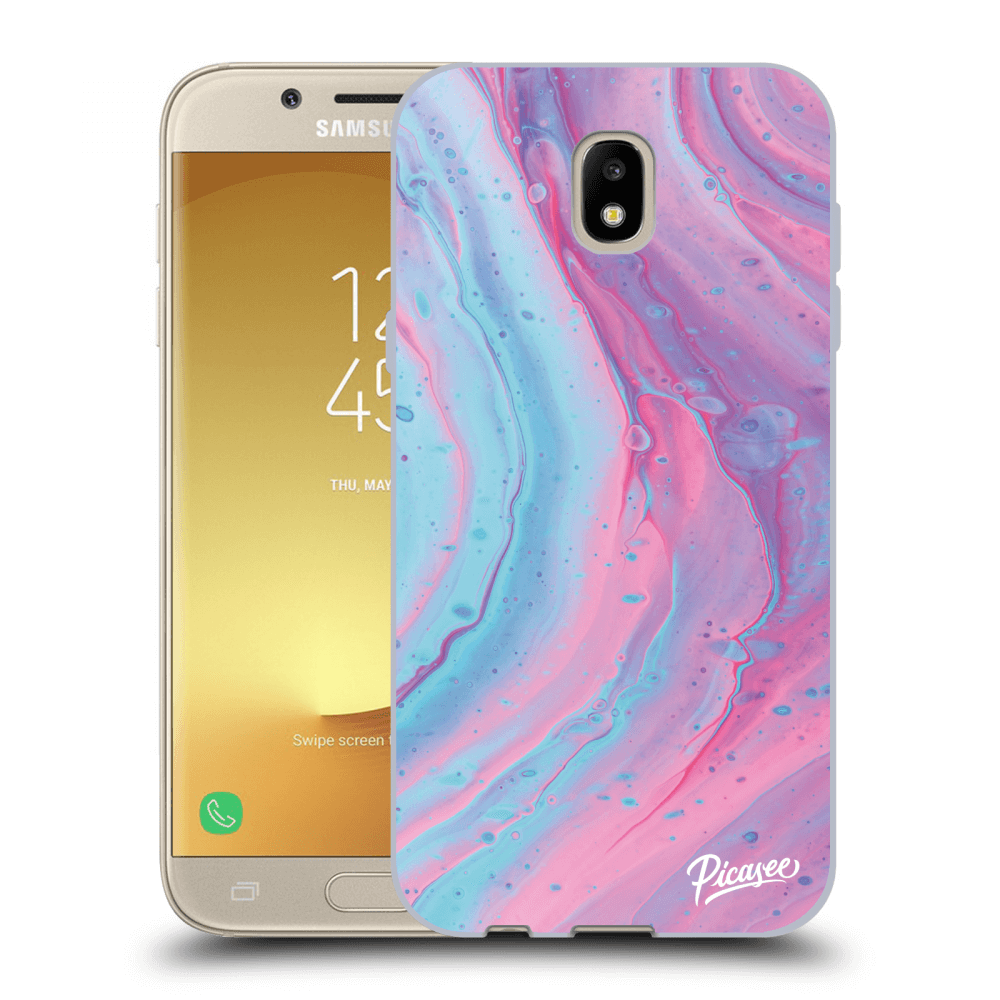 Picasee silikonový průhledný obal pro Samsung Galaxy J5 2017 J530F - Pink liquid