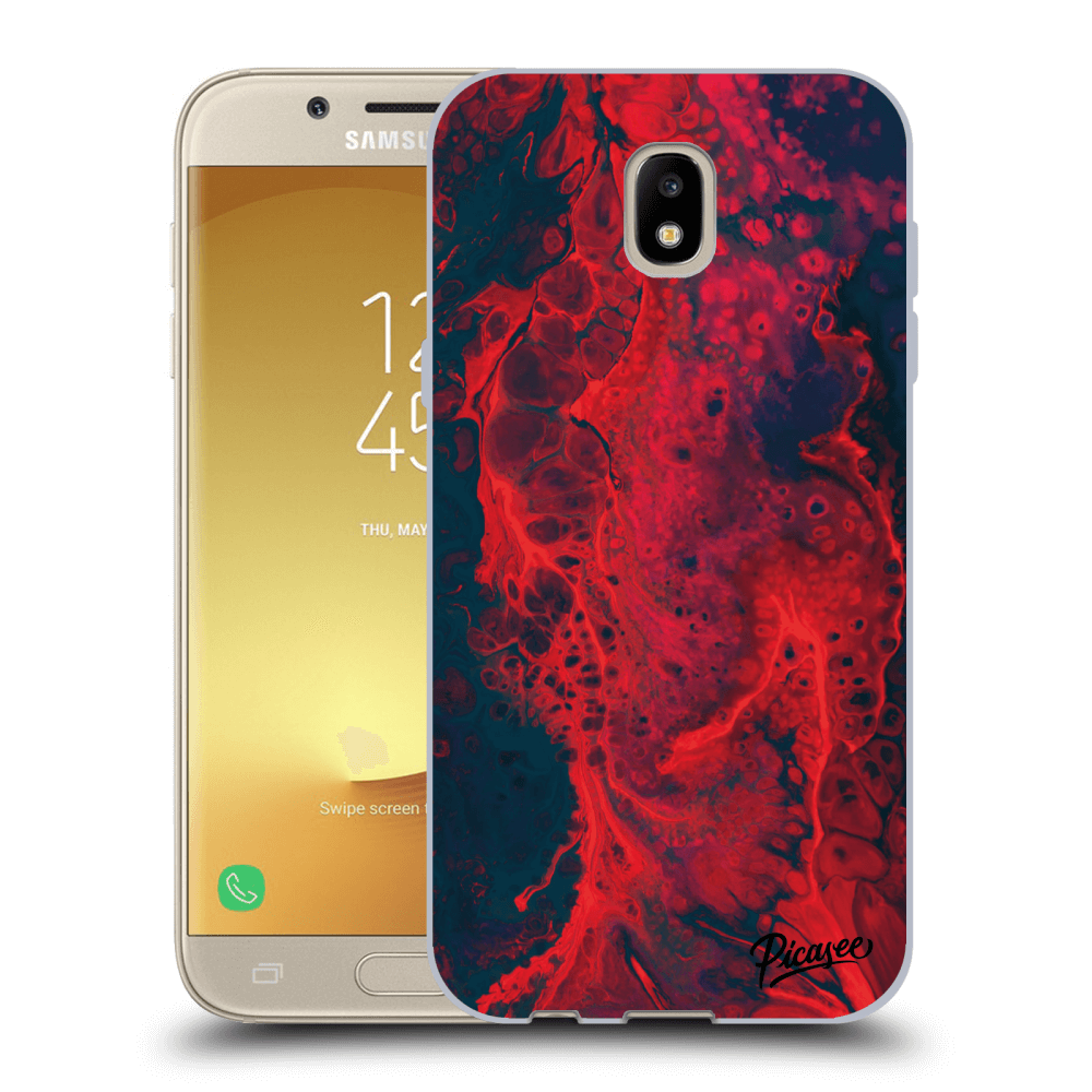 Picasee silikonový průhledný obal pro Samsung Galaxy J5 2017 J530F - Organic red