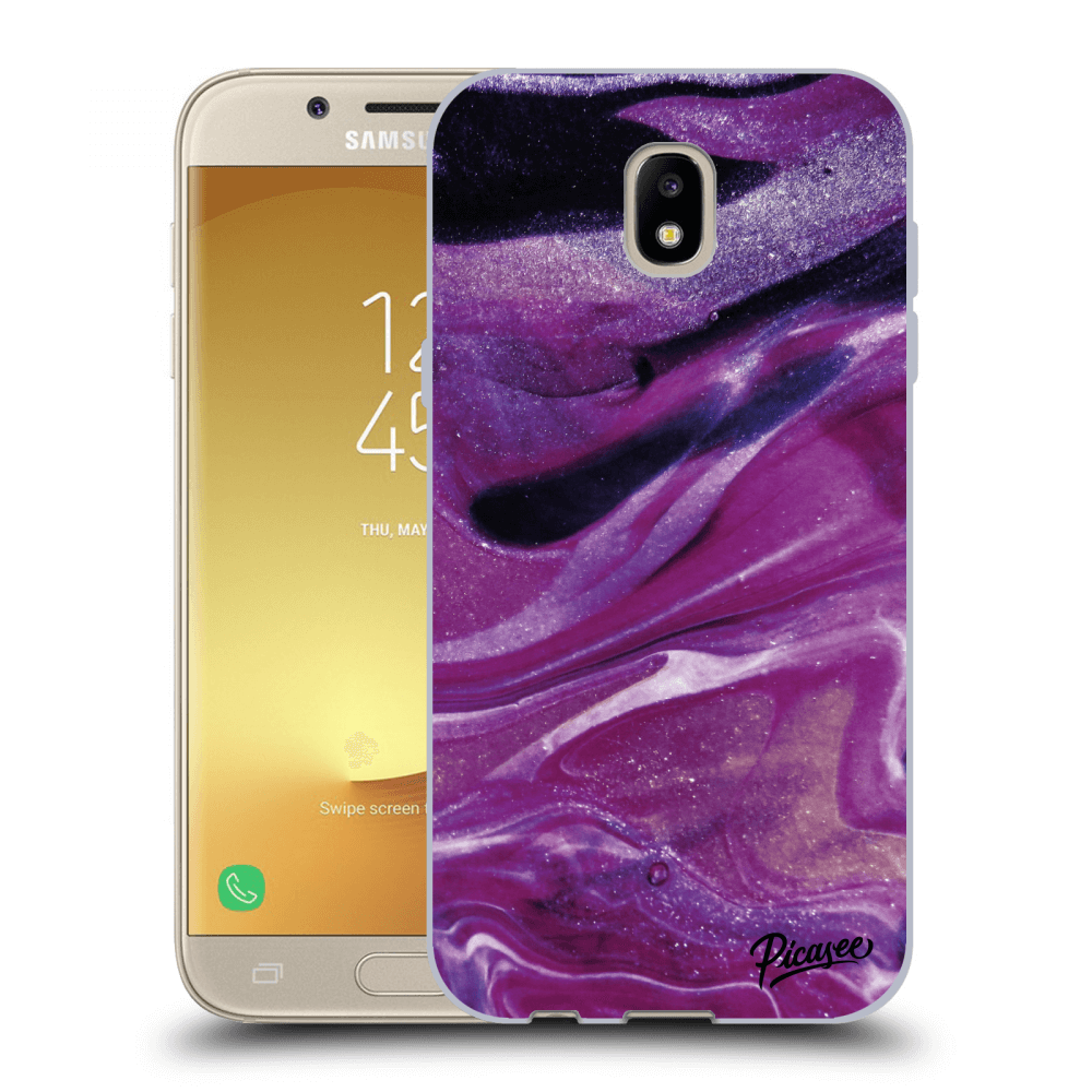 Picasee silikonový černý obal pro Samsung Galaxy J5 2017 J530F - Purple glitter
