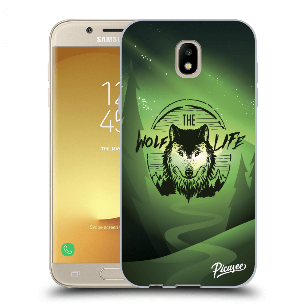Picasee silikonový průhledný obal pro Samsung Galaxy J5 2017 J530F - Wolf life