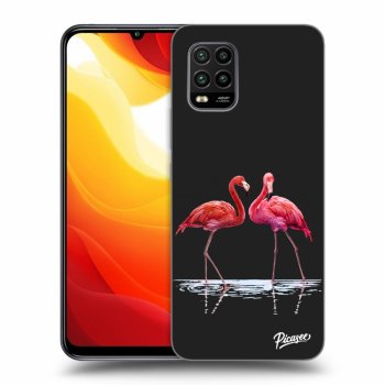 Picasee silikonový černý obal pro Xiaomi Mi 10 Lite - Flamingos couple