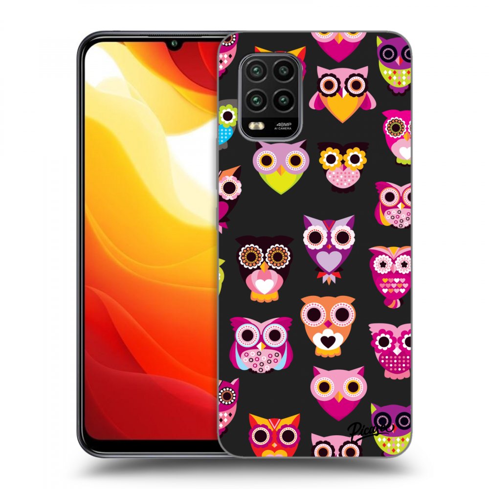Picasee silikonový černý obal pro Xiaomi Mi 10 Lite - Owls
