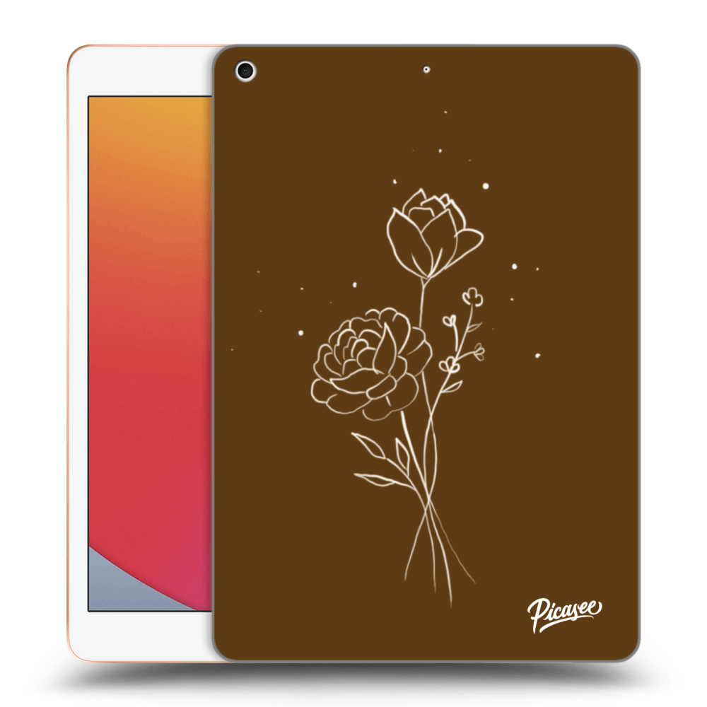 Picasee silikonový průhledný obal pro Apple iPad 10.2" 2020 (8. gen) - Brown flowers