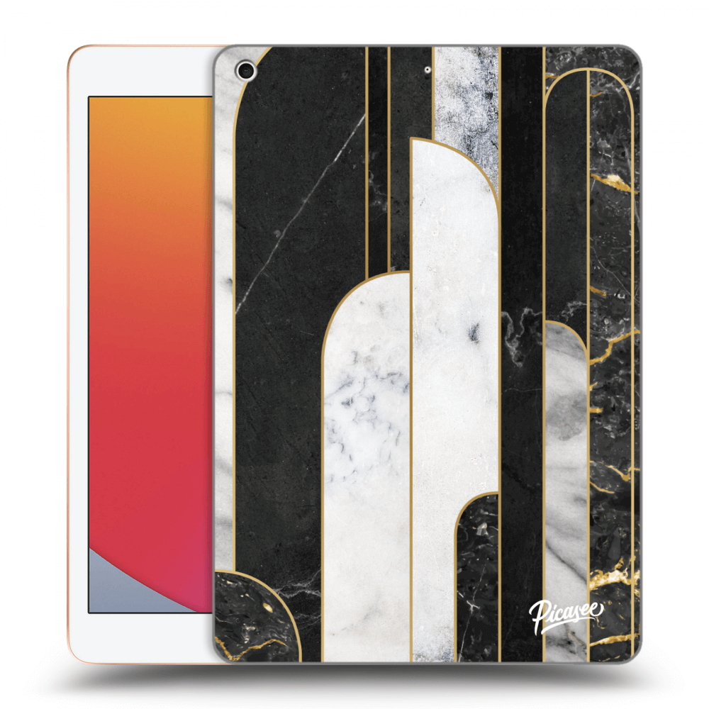 Picasee silikonový černý obal pro Apple iPad 10.2" 2020 (8. gen) - Black & White tile
