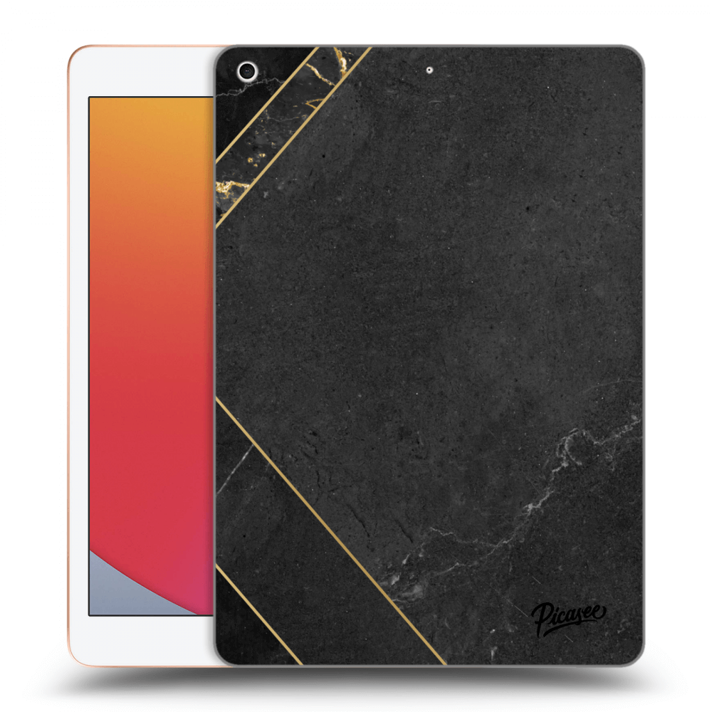 Picasee silikonový průhledný obal pro Apple iPad 10.2" 2020 (8. gen) - Black tile