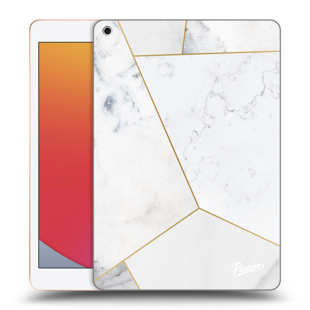 Picasee silikonový průhledný obal pro Apple iPad 10.2" 2020 (8. gen) - White tile