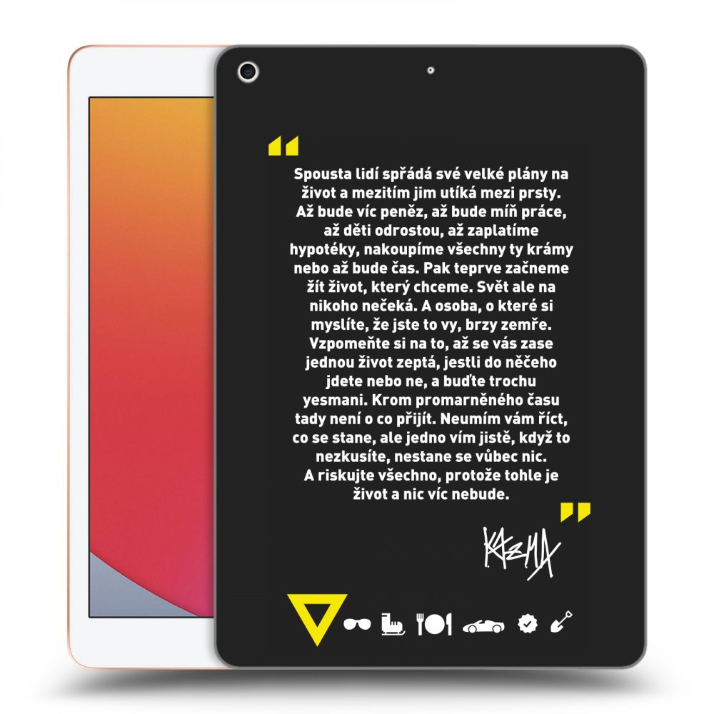 Picasee silikonový černý obal pro Apple iPad 10.2" 2020 (8. gen) - Kazma - BUĎTE TROCHU YESMANI